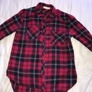 Red and black flannel .